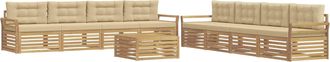 vidaXL Conjunto De Sof&aacute;s De Exterior 9 Uds. Y Beige Vidaxl