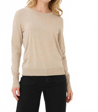 Kaffe Kalizza Round Neck Regular Fit Pullover Sweater In Feather Gray Melange