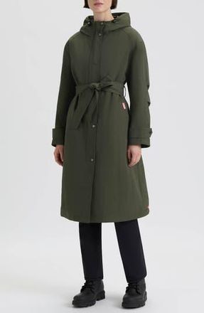 Hunter Violet Hooded Long Trench Coat in Hunter Green at Nordstrom Rack, Size X-Large
