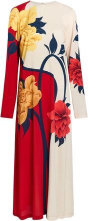 La DoubleJ LA Double J Floral-print Stretch-crepe Midi Dress - Multicoloured - S (UK8-10 / S)