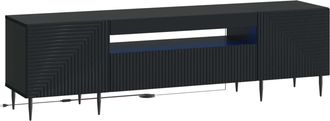 vidaXL Mueble De Tv Led Negro Madera De Ingenier&iacute;a Vidaxl