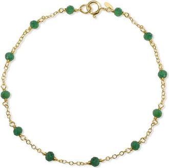 Jewelmak 14K Emerald Bracelet