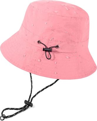 Heekpek Bucket Hats Women Mens Waterproof Rain Hats UV Protection Sun Hat Packable Summer Bucket Hats with Adjustable String for Camping Walking Hiking Golf F