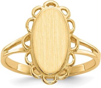 Diamond2Deal 14k Yellow Gold Open Back Signet Ring