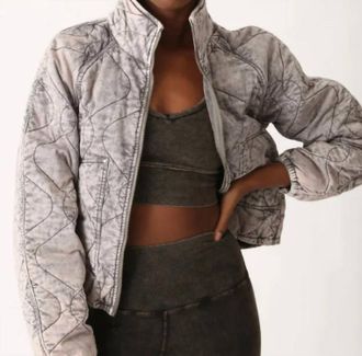 Electric & Rose Acid Quilted Jacket In Driftwood
