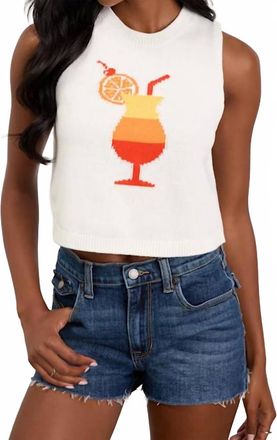 Show me your Mumu Milo Multi Graphic Sweater Tank Top In White