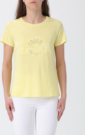 Liu Jo T-shirts in cotone con logo di strass