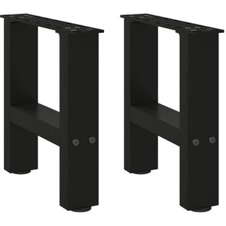 vidaXL Patas Para Mesa De Centro Negras (2 Unidades, 30 X 31 Cm, Acero) Vidaxl