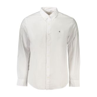 Calvin Klein Bianco Katoenen Overhemd voor Heren
