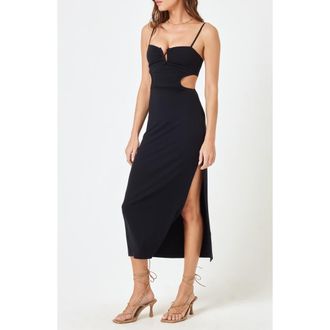 L*Space Cameron Cutout Rib Cover-Up Midi Dress in Black at Nordstrom Rack, Size X-Large