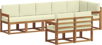 vidaXL Conjunto De Sof&aacute;s De Exterior 8 Uds. Natural Y Crema Vidaxl