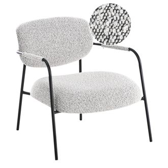 Beliani Sill&oacute;n Auxiliar Decorativo Tapizado Con Estructura Met&aacute;lica Asiento Moderno Negro/blanco Ausvika