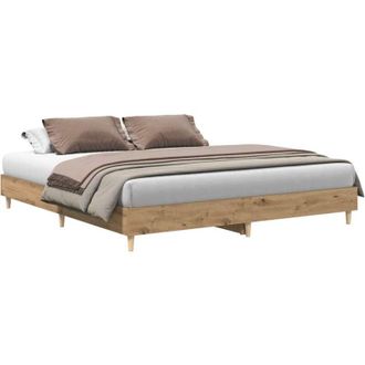 vidaXL Bed Frame without Mattress Artisan Oak 160x200cm Engineered Wood vidaXL