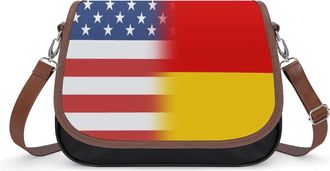 Generic US & Germany Flag Fashion Womens Crossbody Bags Novelty Handbag Shoulder Bag Purse