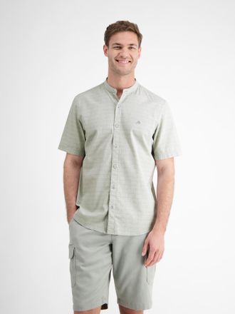 Lerros Kurzarmhemd LERROS LERROS Kurzarmhemd in Seersuckerqualit&auml;t, Herren, Gr. L, Normalgr&ouml;ssen, grau (tinted grau), 98% Baumwolle, 2% Elasthan, Hemden Kurz