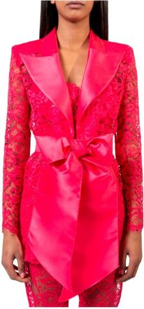 Doris S Elegante Kantjasje - Dames - Blazers - Roze - M - Leer - Jassen