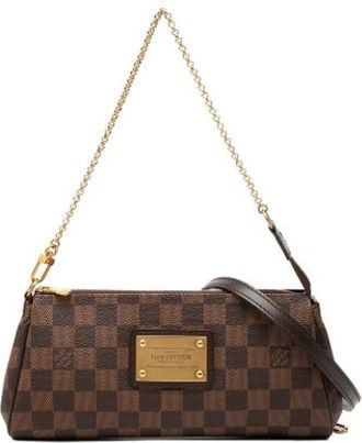 Louis Vuitton Pre-owned Eva Schoudertas - Dames - Vintage Schoudertas - Bruin - ONE Size - Leer - Vintage