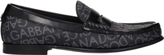 Dolce & Gabbana Black Fabric Slip-On Mens Loafers