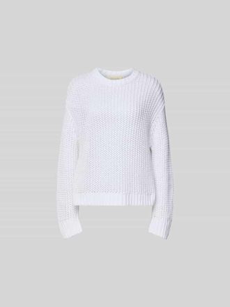 Juvia Sweatshirt in Loch-Strick-Optik in Weiss, Gr&ouml;&szlig;e XL
