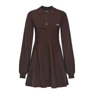 Rotate Rotate Birger Christensen, Dames, Jurken, Bruin, Maat: S Wol