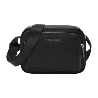 A|X Armani Exchange Cross Body Bags, male, Black, Size: ONE SIZE Black Crossbody Bag with Zipper