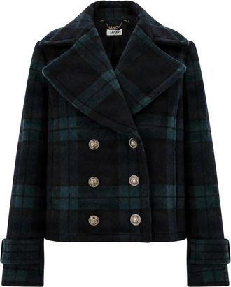 Liu Jo Korte Jas Wf 6352T719Az 9545 - Dames - Mantel - Blauw - XS - Wol - Jassen