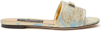 Dolce & Gabbana Blauwe Polyester Slippers