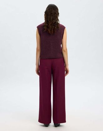 Selected gilet lavorato a maglia in fig-Rosso