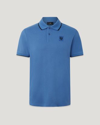 Belstaff Tipped Polo Mens Cotton Pique Marine Blue Size 2XL
