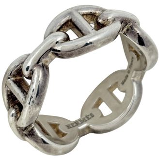 Herm&egrave;s Chaine Dancre Silver Silver 925 Band Ring (Pre-Owned)