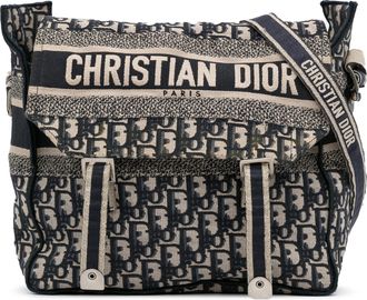 Dior Pre-owned Womens Oblique Messenger Bag - Dark Blue Textile - One Size