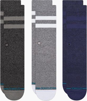 Stance Mens Stance The Joven 3 Pack Crew Socks - Grey - Size: 9.5/13/12.5/12/11.5/11/9/16/15.5/15/14.5/14/13.5/10.5/10