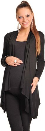 Purpless Maternity New Maternity Floaty Waterfall Cardigan Shrug Jacket Top 4008 (8, Black)