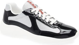 Prada Americas Cup Sneaker in Nero/Argento at Nordstrom, Size 11.5Us
