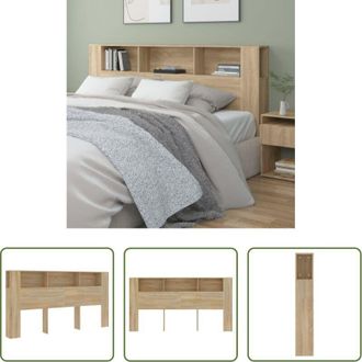 vidaXL Testiera per letto - Testiera con Scomparti Rovere Sonoma 200x18,5x104,5 cm