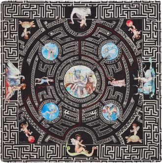 Faliero Sarti x Paolo Fiumi Labirinto printed scarf - Black