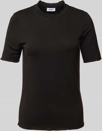 Moves T-Shirt mit Muschelsaum in Black, Gr&ouml;&szlig;e XS