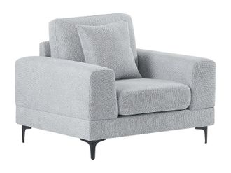 Vente-Unique Sill&oacute;n en tela texturizada gris claro JAMOLO