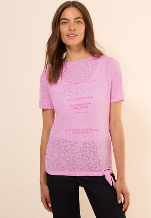 Cecil T-Shirt CECIL, Damen, Gr. S (38), rosa (cherry blossom pink), Jersey, Obermaterial: 50% Baumwolle, 50% Polyester, bedruckt, regular fit taillenbedeckt