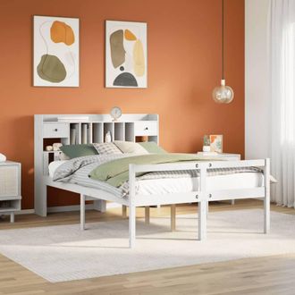 Berkfield Home Bookcase Bed without Mattress White 140x190 cm Solid Wood Pine