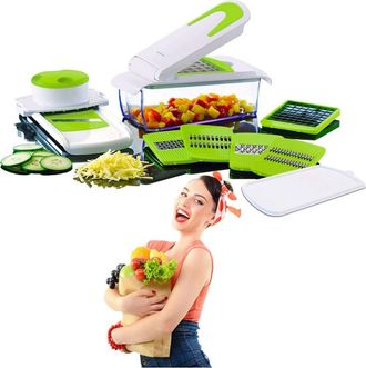 Trade Shop Trade Shop - Cortador De Verduras 7 En 1 Cortador De Frutas Rebanadas Cocina Casera Verduras Cortar Todo