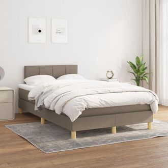vidaXL Vidaxl - Cama Box Spring Con Colch&oacute;n Tela Gris Taupe 120x200 Cm