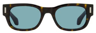 Ferragamo SF2064SE Acetate Rectangle with Rivets Sunglasses - Brown