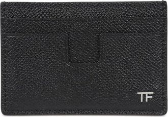 Tom Ford Logo Plaque Cardholder - Heren - Portefeuilles - Zwart - ONE Size - Leer - Accessoires