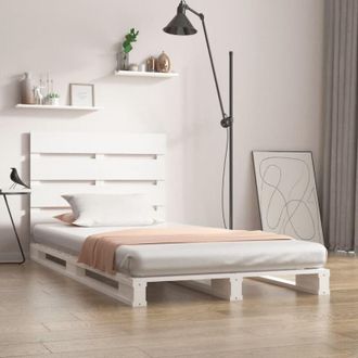 vidaXL Estructura De Cama Madera Maciza De Pino Blanco 90x190 Cm Vidaxl