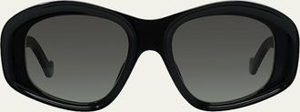 Loewe Anagram 51mm Beveled Acetate Pentagon Sunglasses