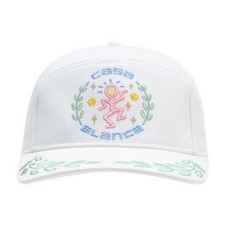Casablanca Unisex A-Sp26-Hat-008-01 Baseball Cap White Cotton