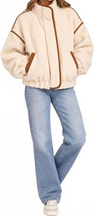 Elan Shearling Bomber Jacket In Brown