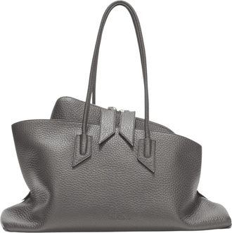 The Attico La Passeggiata Medium - Dames - Schoudertassen - Grijs - ONE Size - Leer - Tassen