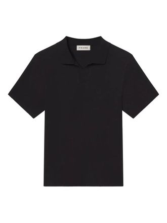 Frame Denim open-collar T-shirt - Zwart